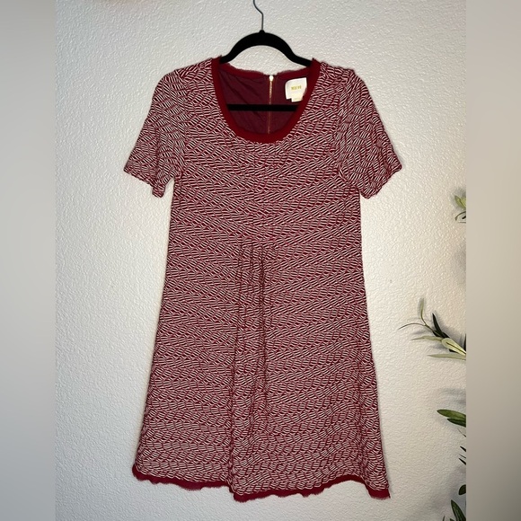Anthropologie Maeve Red White Dora Short Sleeve A-Line Shift Mini
Dress Medium - Picture 1 of 9